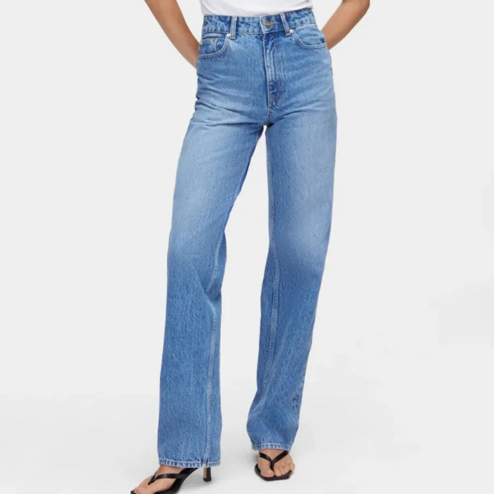 391. ALIGNE High Rise Straight Leg Jeans Denim $145 NWT Sz 25 - Picture 1 of 2